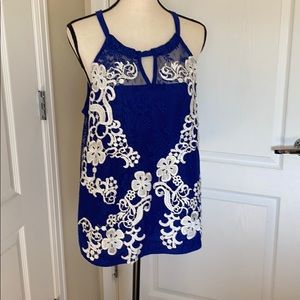 I-N-C International Concepts 1X blue w/lace